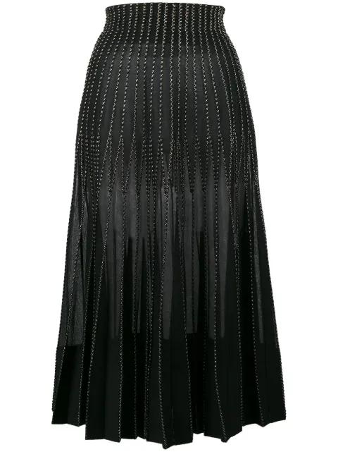 Metallic embroidered silk maxi skirt by ALEXANDER MCQUEEN