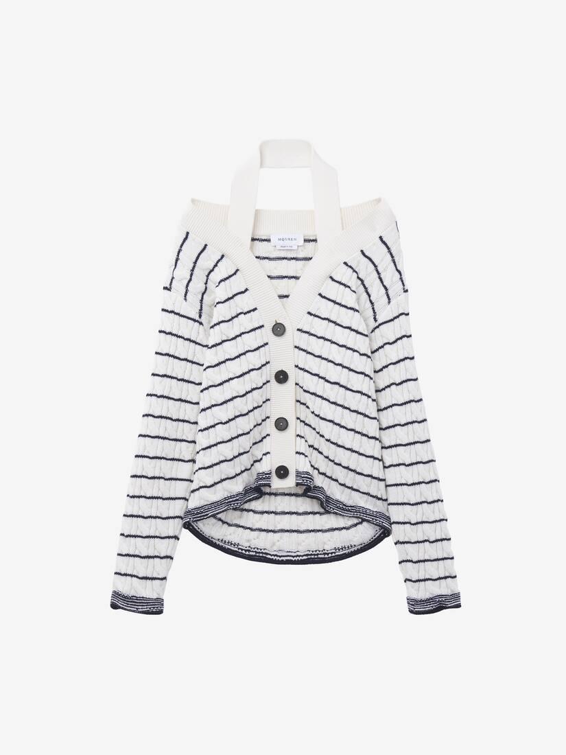 Off-the-shoulder Striped Cardigan by ALEXANDER MCQUEEN