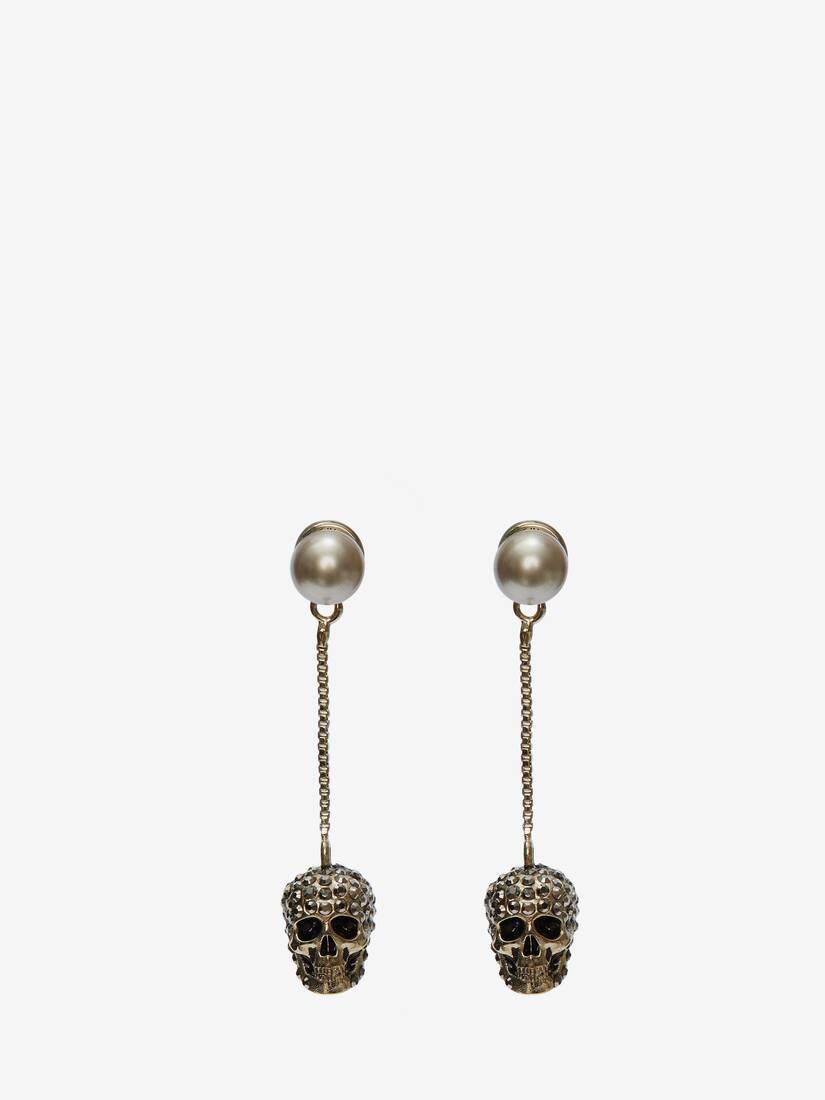 Pave Skull Chain Earrings by ALEXANDER MCQUEEN