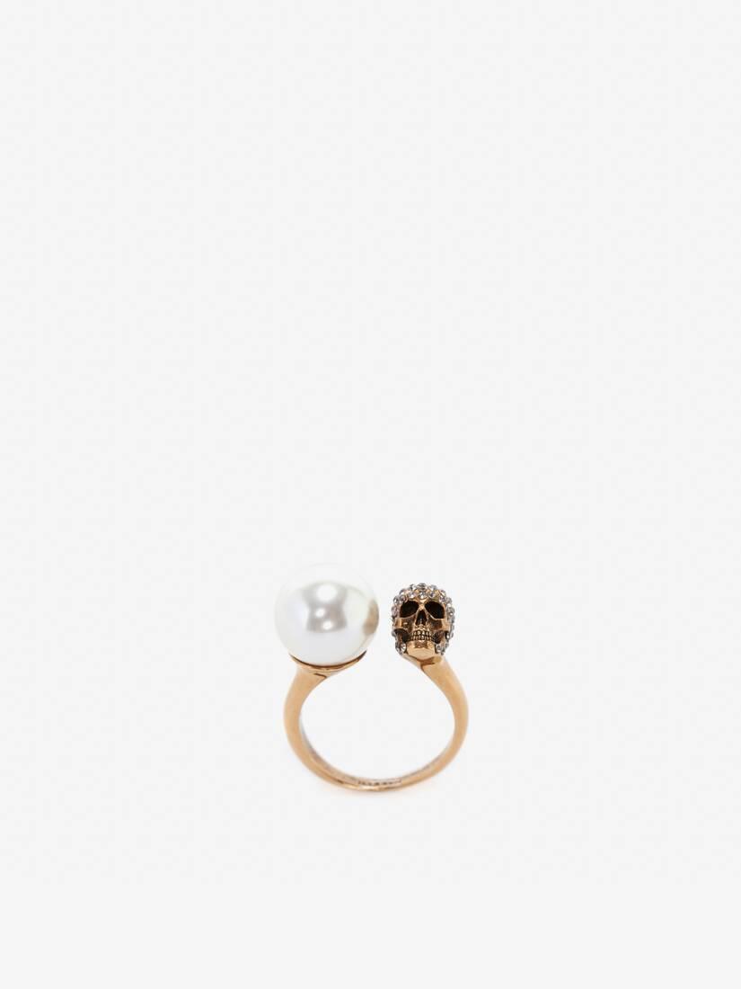 Pearl-like Skull Ring by ALEXANDER MCQUEEN