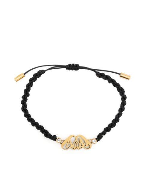 Seal-plaque braided-strap bracelet by ALEXANDER MCQUEEN