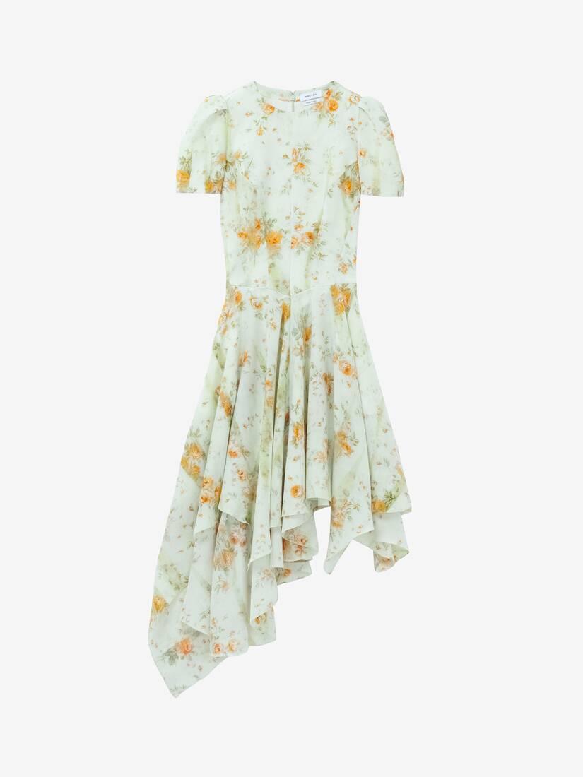 Silk Floral Print Dress by ALEXANDER MCQUEEN