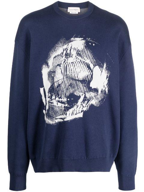 Skull Graffiti jacquard-knit jumper by ALEXANDER MCQUEEN