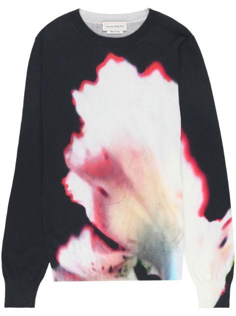Solarised Flower-print cotton sweatshirt by ALEXANDER MCQUEEN
