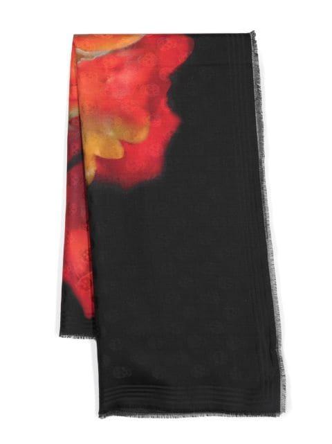 Solarised skull-pattern scarf by ALEXANDER MCQUEEN