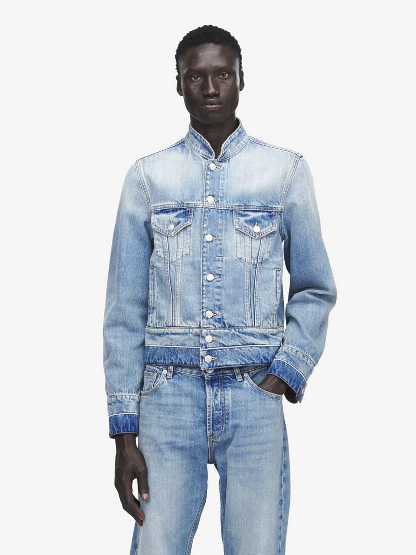 Stand Collar Denim Jacket by ALEXANDER MCQUEEN
