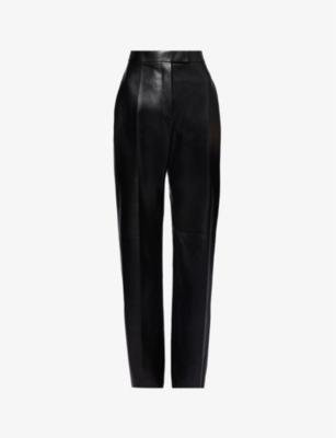 Straight-leg mid-rise leather trousers by ALEXANDER MCQUEEN