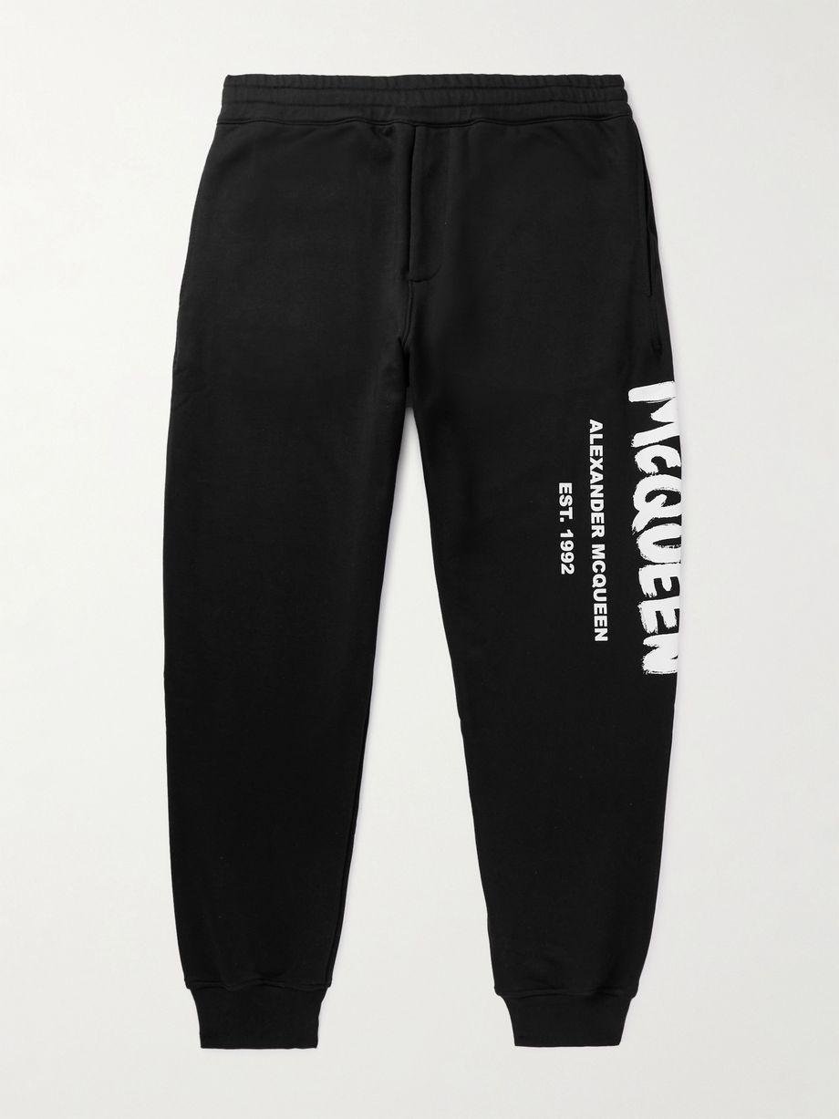Tapered Logo-Print Loopback Cotton-Jersey Sweatpants by ALEXANDER MCQUEEN