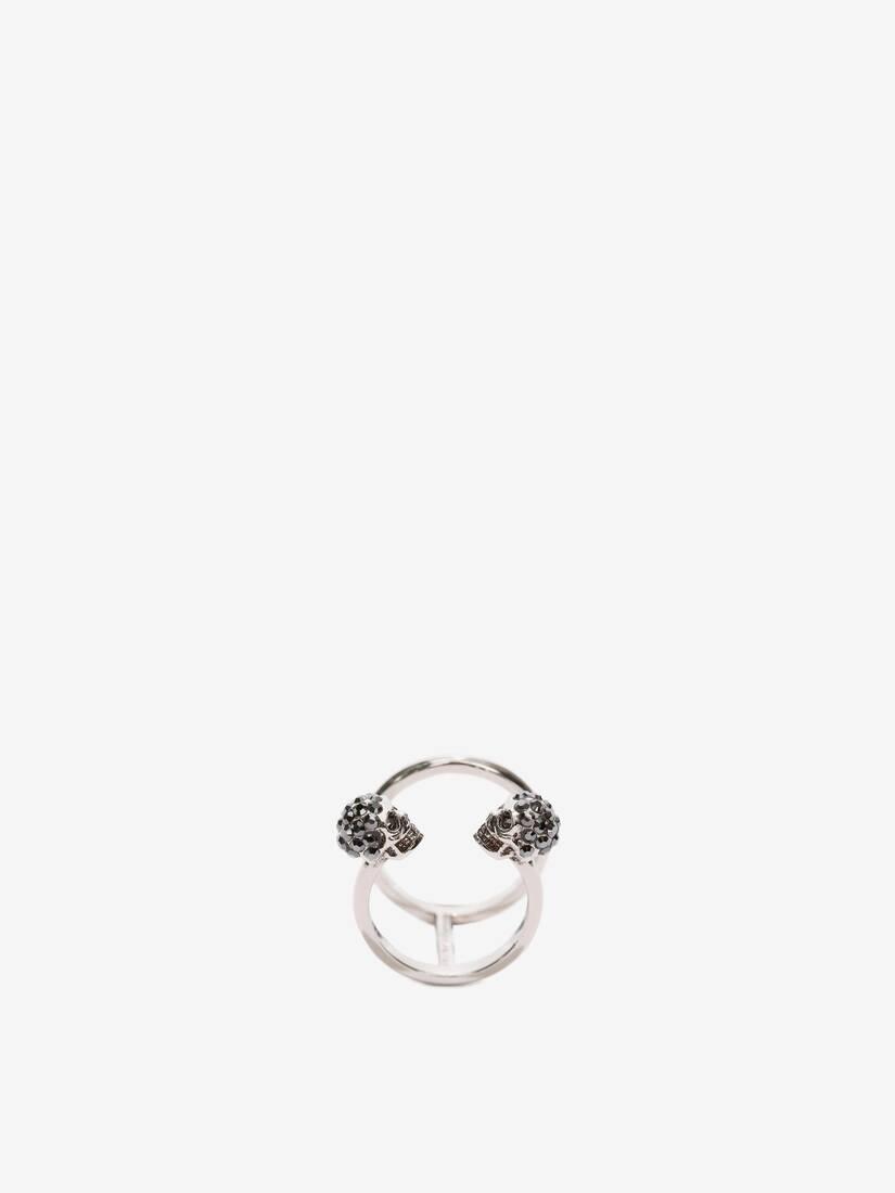 Twin Skull Double Ring by ALEXANDER MCQUEEN