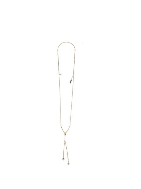 Y-motif crystal-pendant layered necklace by ALEXANDER MCQUEEN