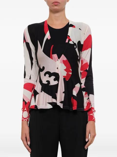 abstract-print peplum cardigan by ALEXANDER MCQUEEN