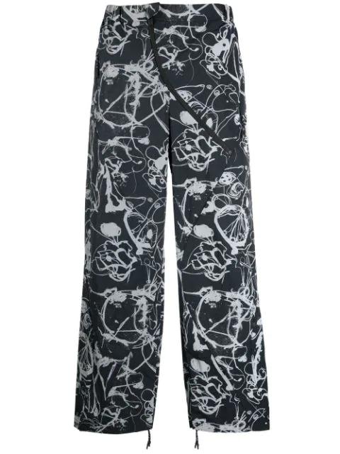 abstract-print straight-leg trousers by ALEXANDER MCQUEEN