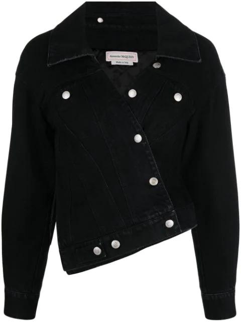 asymmetric denim jacket by ALEXANDER MCQUEEN