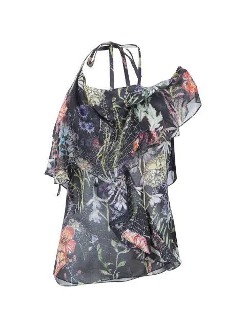 asymmetric floral print top by ALEXANDER MCQUEEN