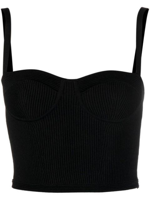 bustier-style ribbed crop top by ALEXANDER MCQUEEN