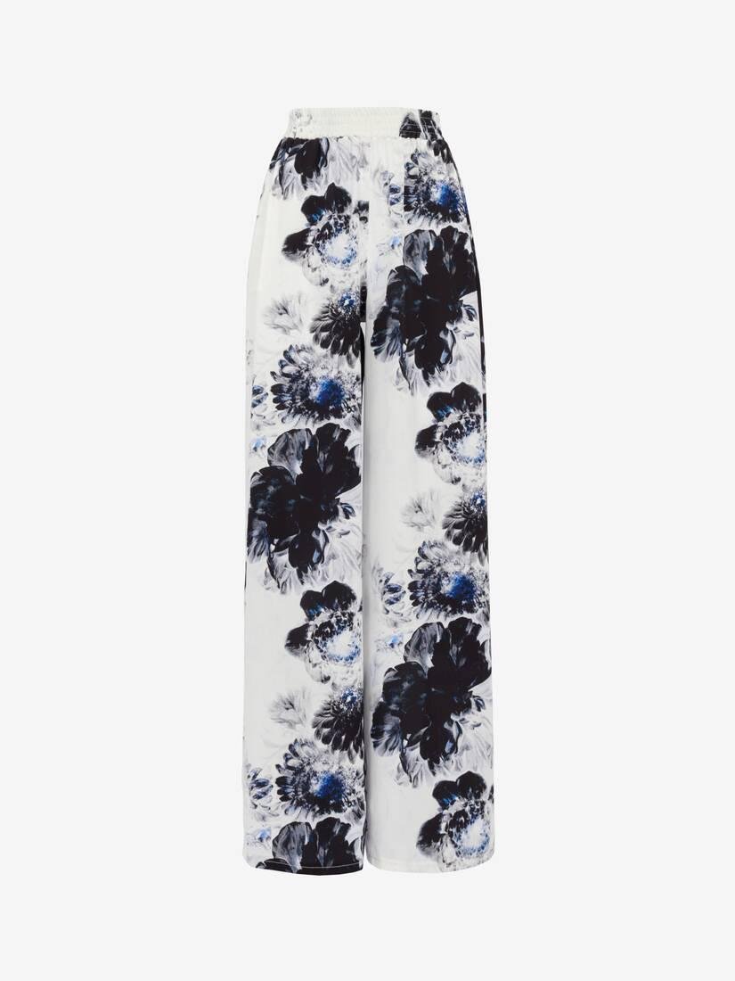chiaroscuro pyjama trousers in white/black/electric blue by ALEXANDER MCQUEEN