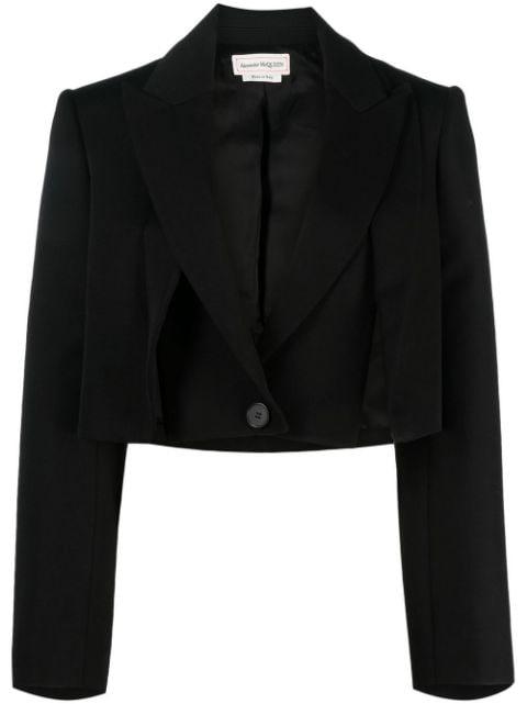 cropped wool blazer by ALEXANDER MCQUEEN