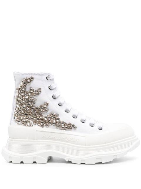 crystal embellished boots by ALEXANDER MCQUEEN