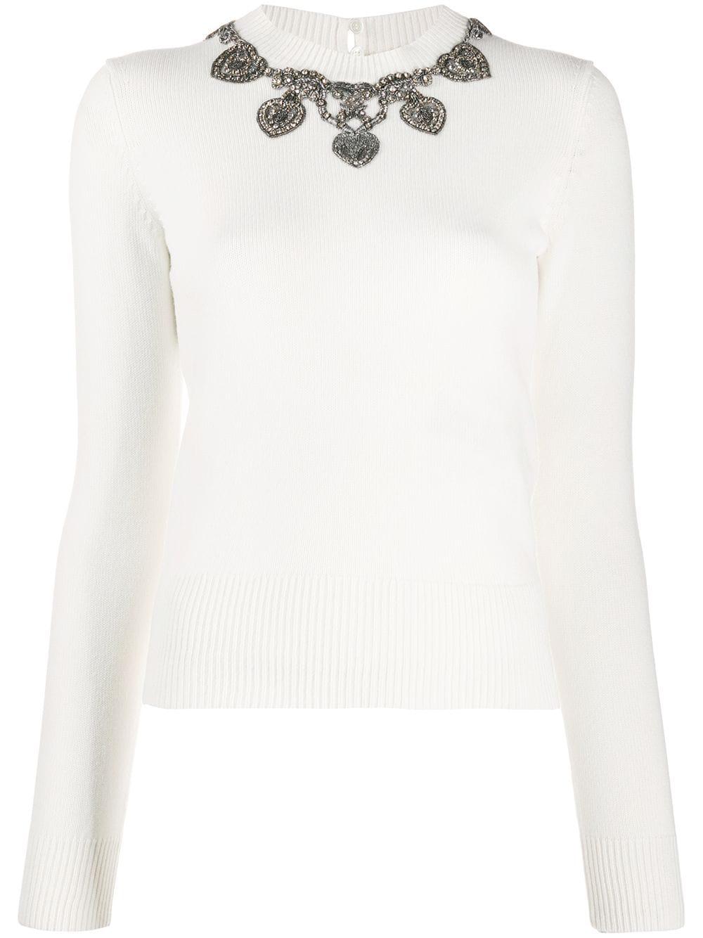 crystal-embellished crew neck jumper by ALEXANDER MCQUEEN