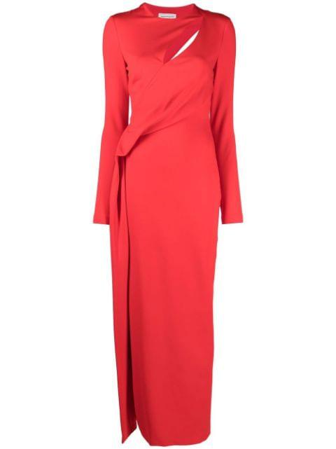 cut out-detail long-sleeved gown by ALEXANDER MCQUEEN
