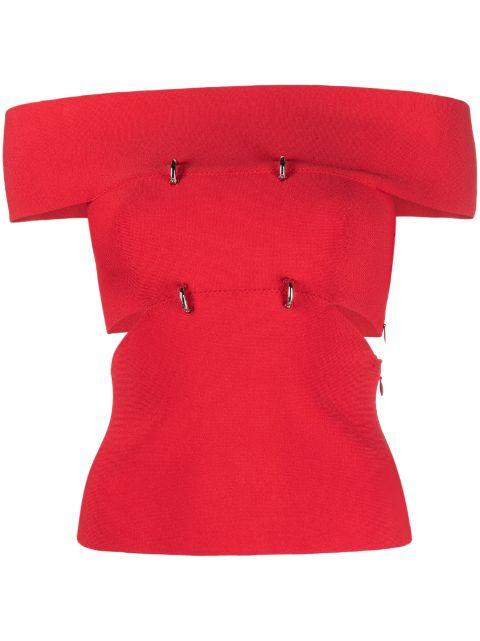 cut-out off-shoulder top by ALEXANDER MCQUEEN