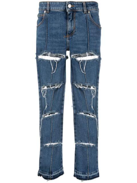 distressed cropped jeans by ALEXANDER MCQUEEN