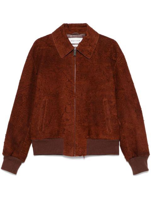 distressed suede jacket by ALEXANDER MCQUEEN