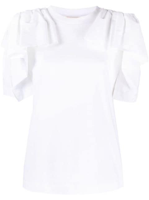 draped cotton T-shirt by ALEXANDER MCQUEEN