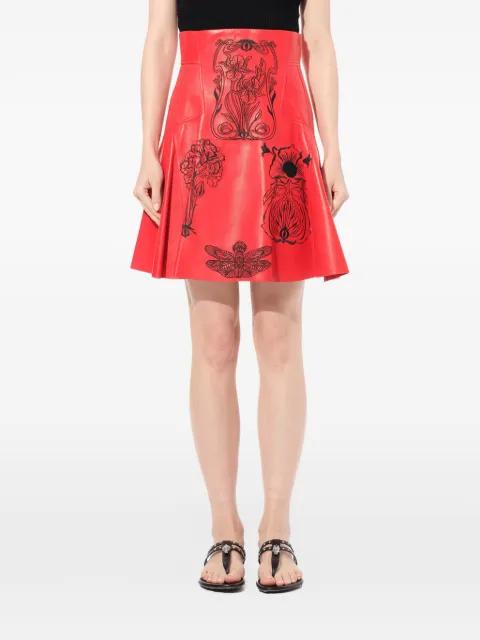 embroidered leather skirt by ALEXANDER MCQUEEN
