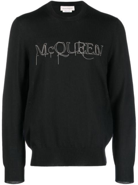 embroidered-logo cotton jumper by ALEXANDER MCQUEEN