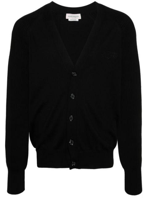 embroidered-logo knitted cardigan by ALEXANDER MCQUEEN