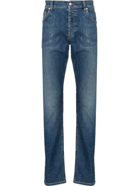 embroidered-logo straight-leg jeans by ALEXANDER MCQUEEN