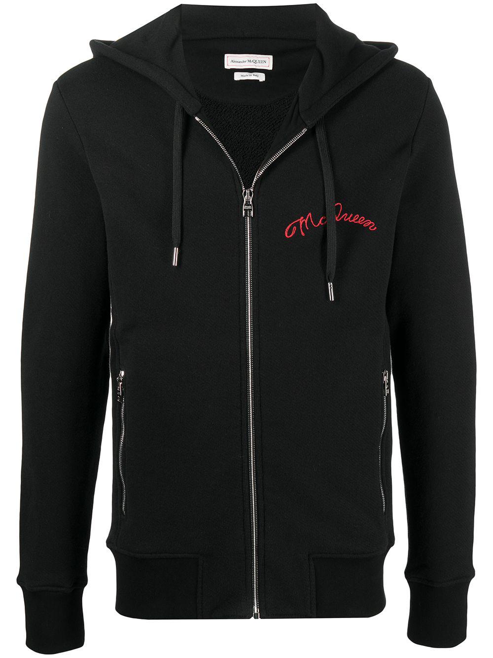 embroidered logo zip-up hoodie by ALEXANDER MCQUEEN