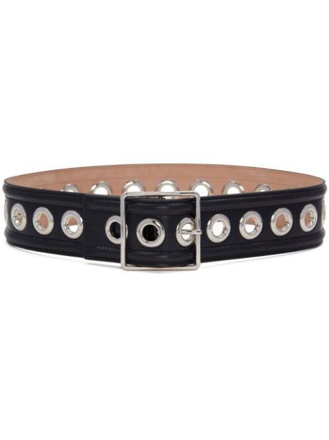 eyelet-detail leather belt by ALEXANDER MCQUEEN