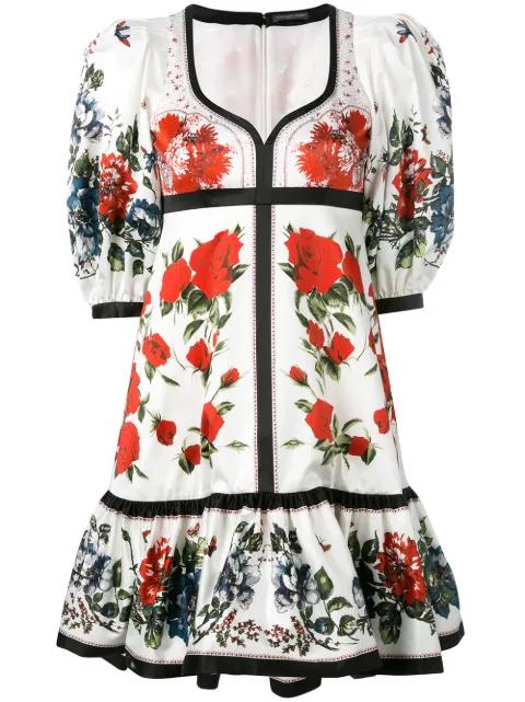 floral flared dress by ALEXANDER MCQUEEN