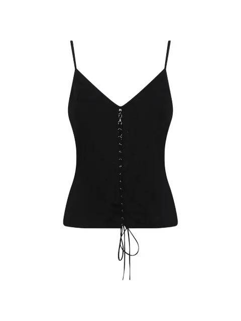 floral-jacquard lace-up top by ALEXANDER MCQUEEN