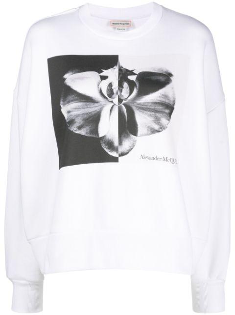 floral-print cotton sweatshirt by ALEXANDER MCQUEEN