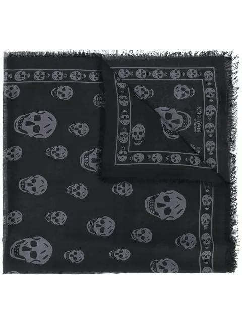 fringed skull print scarf by ALEXANDER MCQUEEN