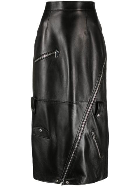 high-waisted polished-finish skirt by ALEXANDER MCQUEEN