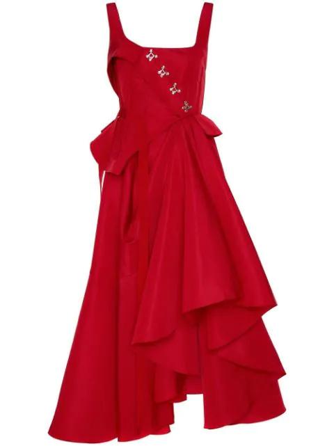 hook-embellished drape dress by ALEXANDER MCQUEEN