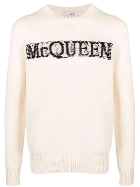 intarsia-knit logo sweater by ALEXANDER MCQUEEN