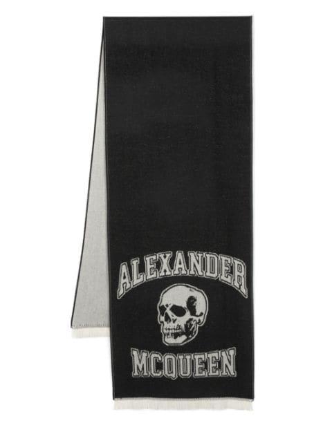 intarsia-knit logo wool scarf by ALEXANDER MCQUEEN