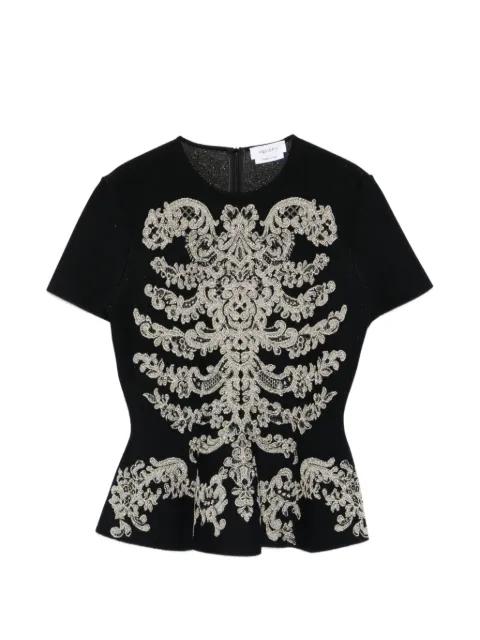 jacquard peplum hem T-shirt by ALEXANDER MCQUEEN