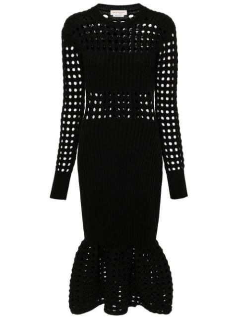 knitted mesh midi dress by ALEXANDER MCQUEEN