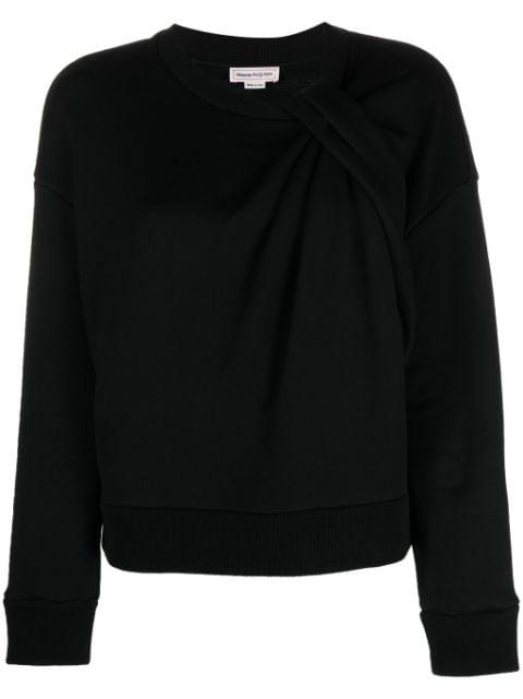 knot-embellished cotton sweatshirt by ALEXANDER MCQUEEN
