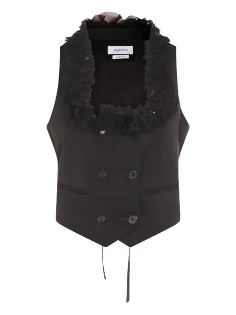 lace-trimmed double-breasted waistcoat by ALEXANDER MCQUEEN