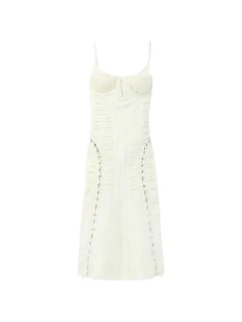 lace-up ruched midi dress by ALEXANDER MCQUEEN