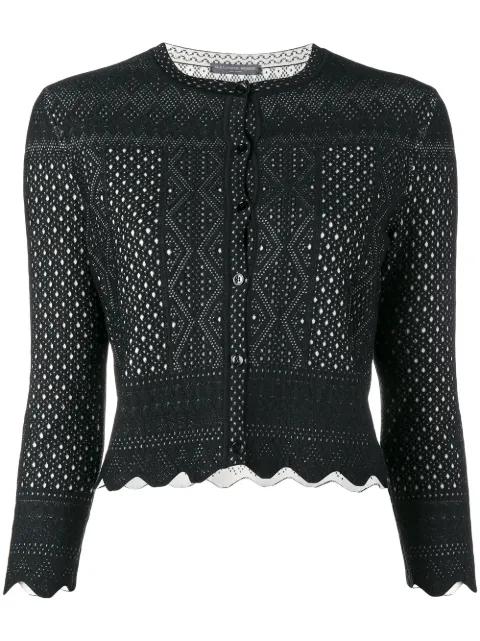 laser-cut cropped cardigan by ALEXANDER MCQUEEN