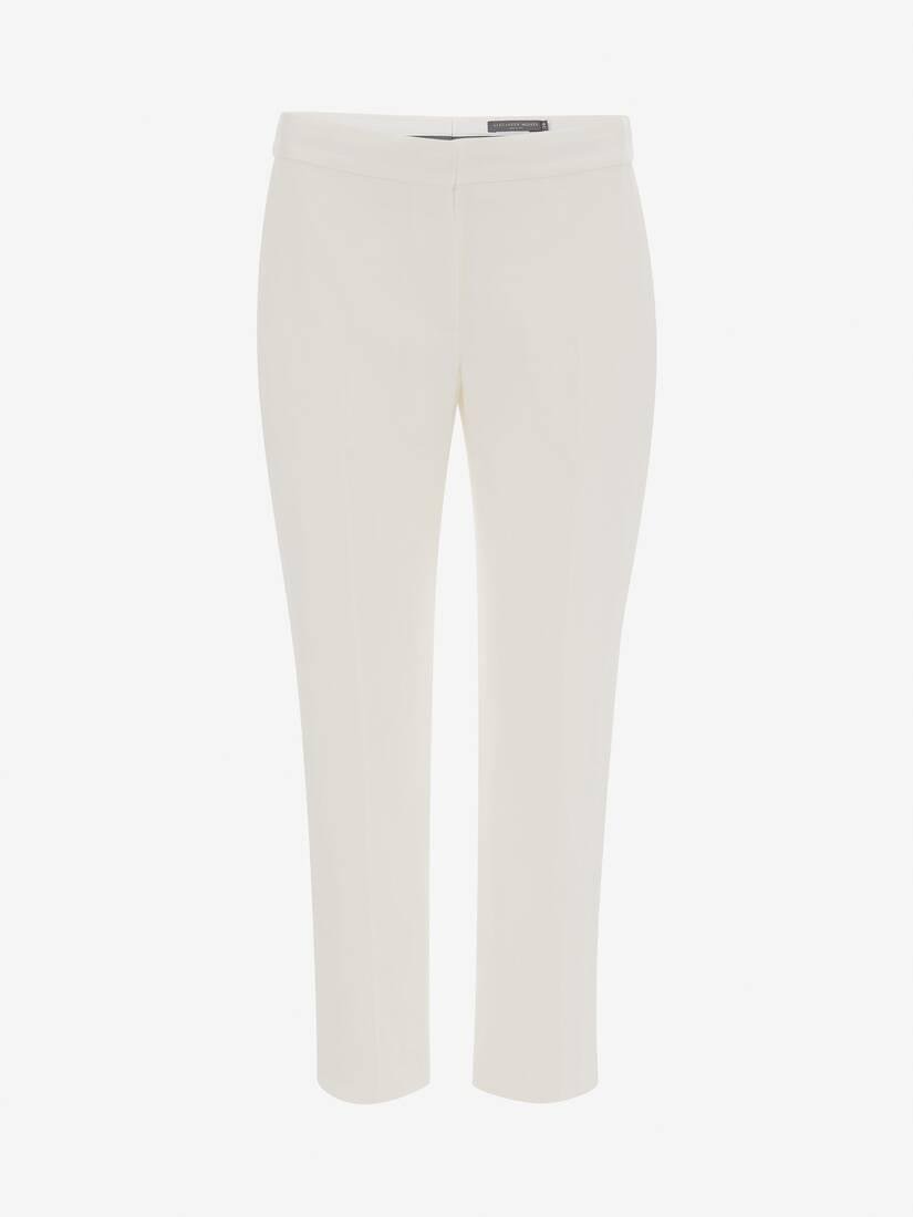 leaf crepe cigarette trousers in pale pink by ALEXANDER MCQUEEN