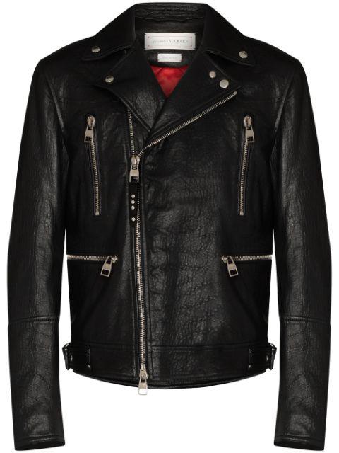leather biker jacket by ALEXANDER MCQUEEN